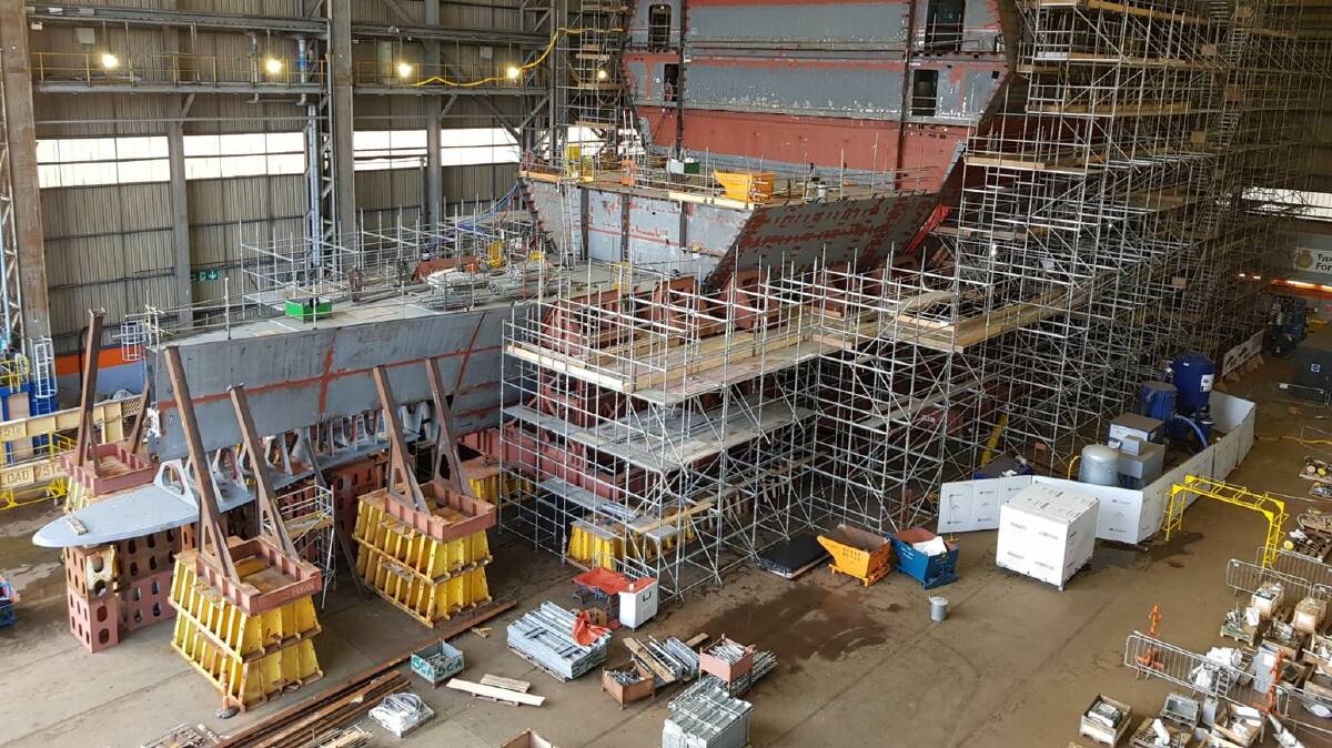 BAE Systems Type 26 warship in build. Picture supplied