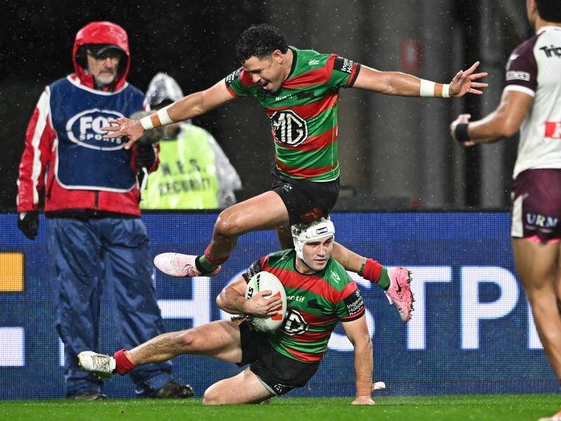 Jye Gray scored a first-half try as the Rabbitohs registered a gritty 14-0 win over Manly. (James Gourley/AAP PHOTOS)