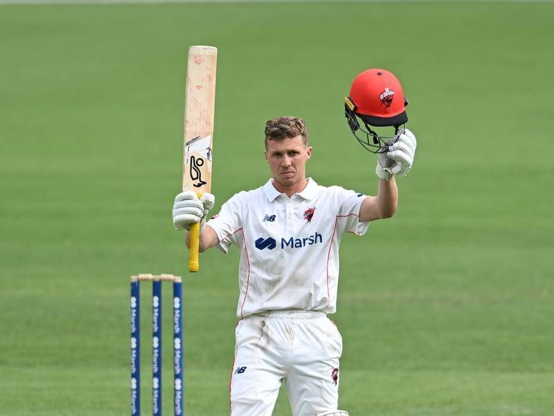 Nathan McSweeney's fifth Sheffield Shield ton helped put SA in a strong position against Tasmania. (Darren England/AAP PHOTOS)