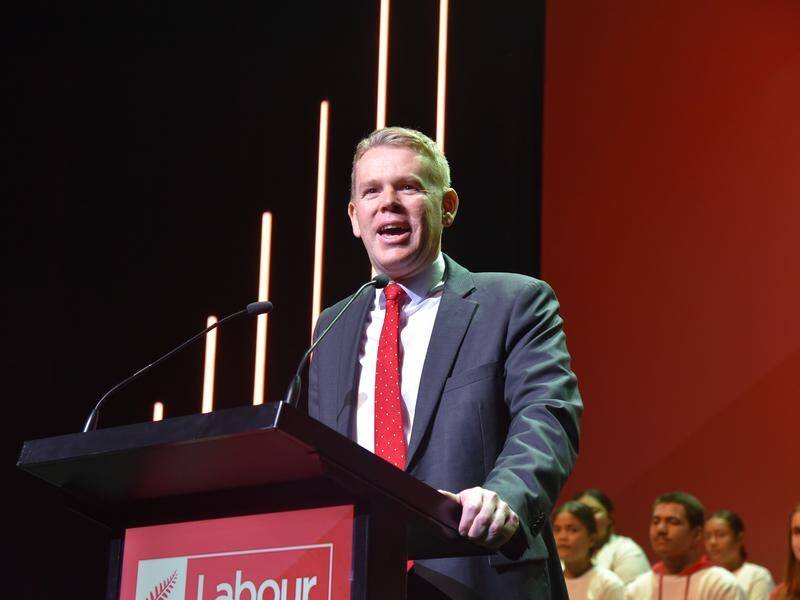 NZ Prime Minister Chris Hipkins during Labour's election campaign launch in Auckland on Saturday. (Ben McKay/AAP PHOTOS)