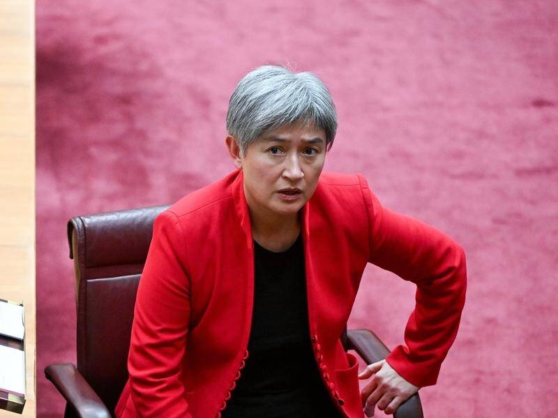 Foreign Minister Penny Wong has said Australia stands in solidarity with the people of Iran. (Lukas Coch/AAP PHOTOS)