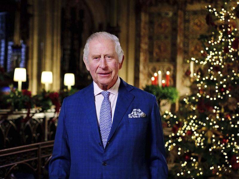 King Charles will deliver his festive message against a backdrop featuring a live Christmas tree. (AP PHOTO)